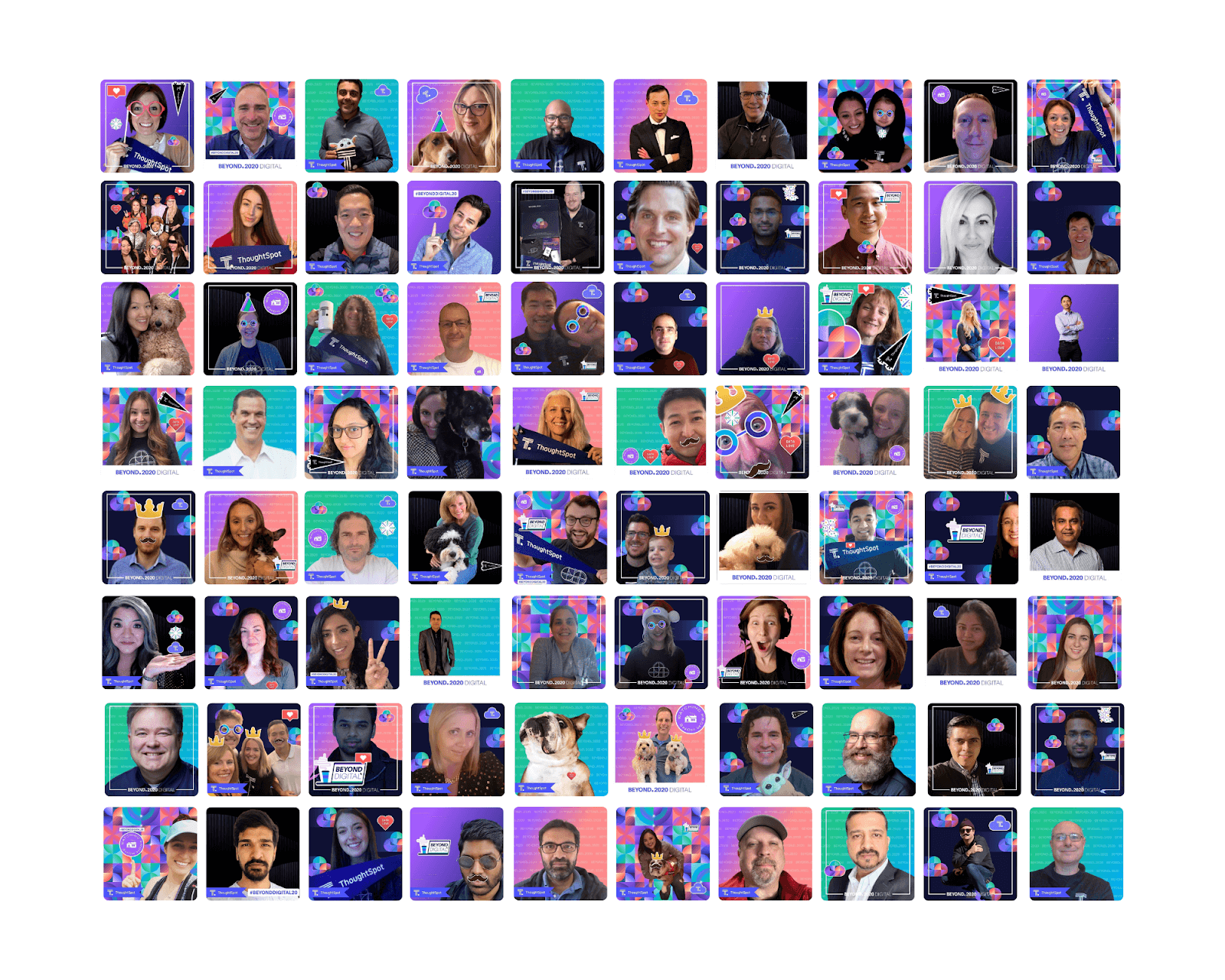 Pictures of people that are part of the ThoughtSpot community.