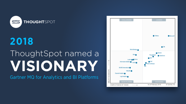 Gartner MQ for Analytics and BI Platforms in 2018.