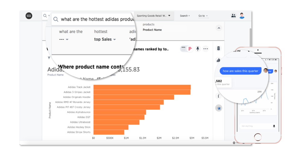 What the search function in ThoughtSpot looks like.