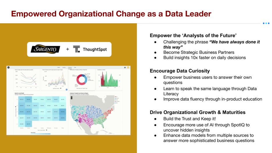 Empowered organizational change as a data leader.