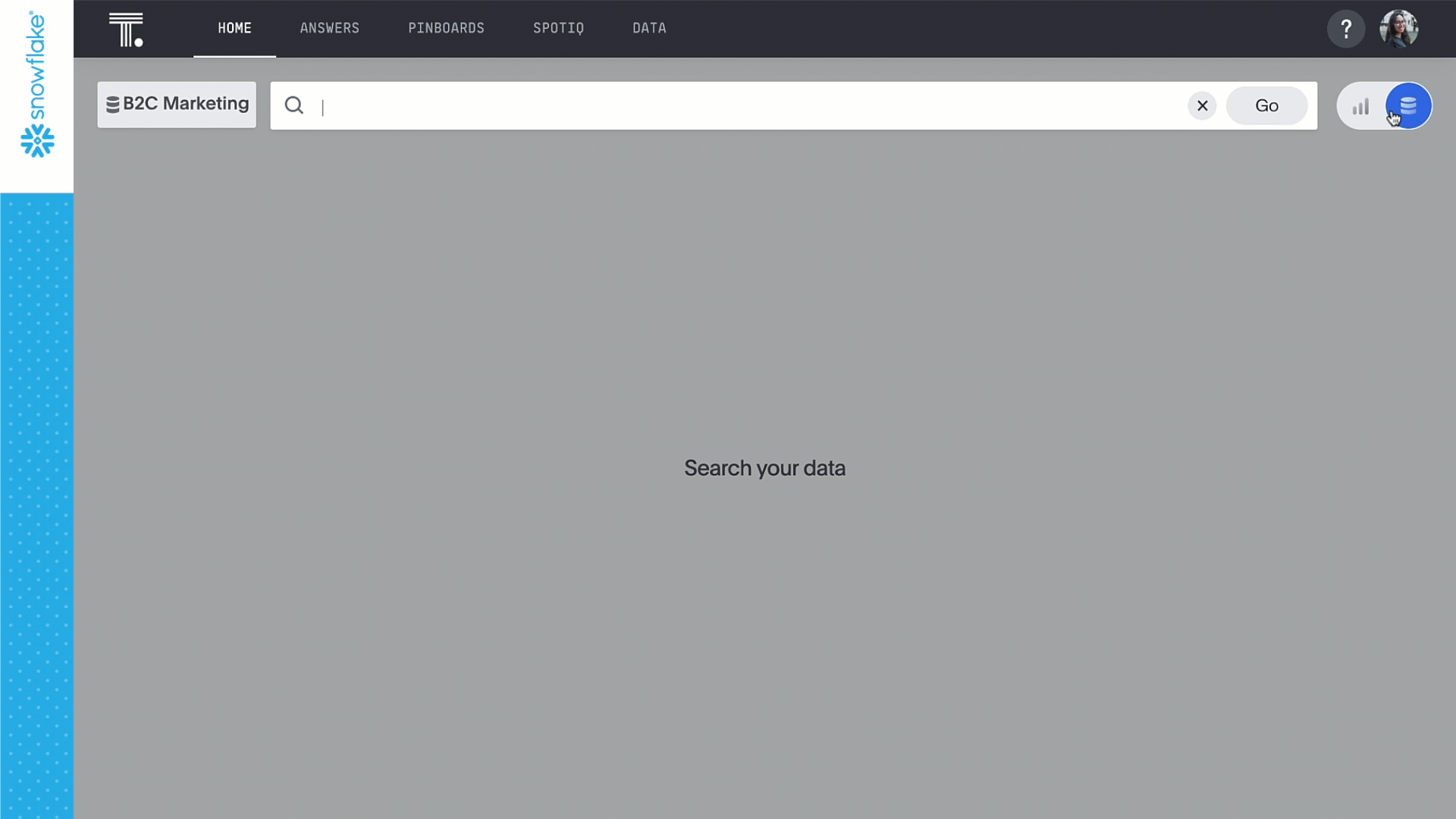 A ThoughtSpot liveboard on Snowflake showing the ability to search through all of your data