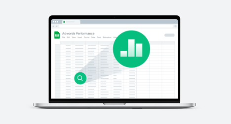 Adwords data in Google Sheets.