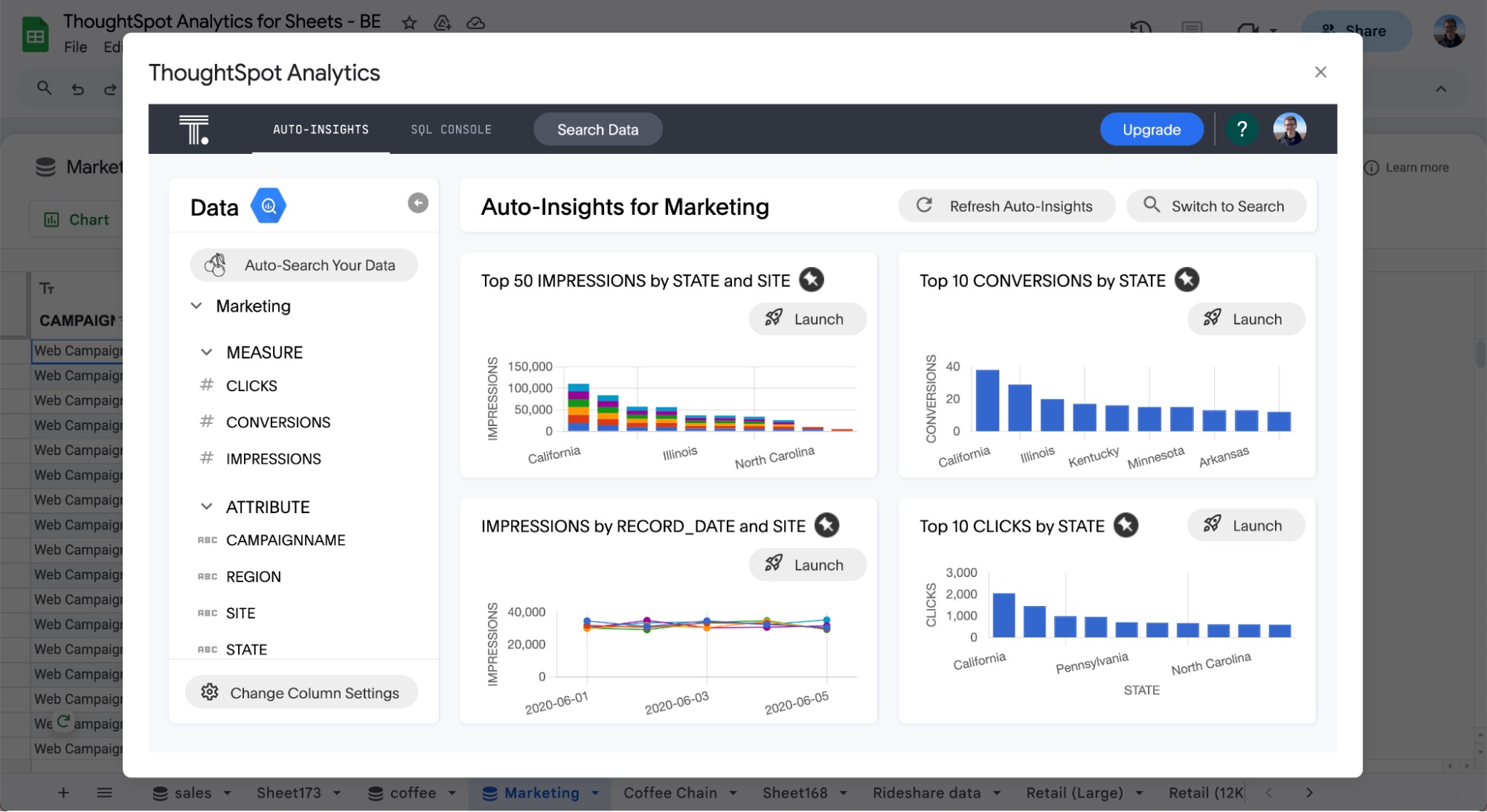 BigQuery connected sheets integration