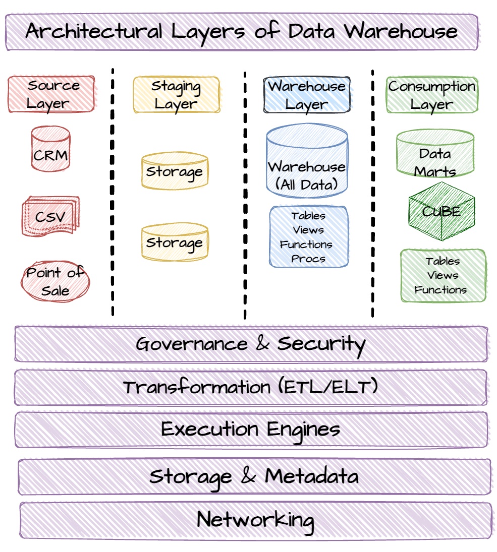 Data warehouse architecture components