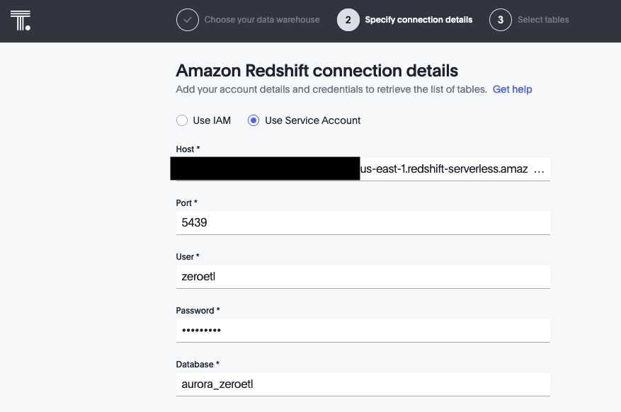 how to enter your amazon connection details