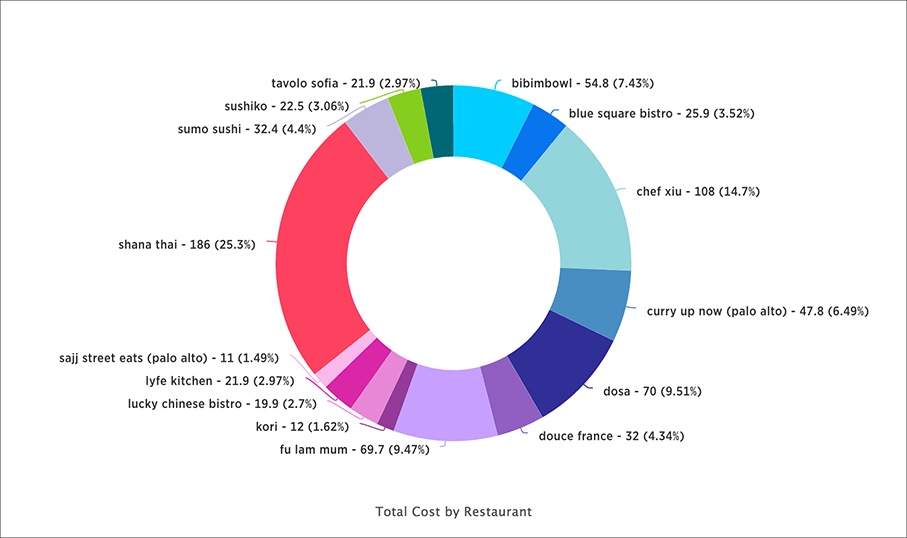 Type of data visualization - Pie chart