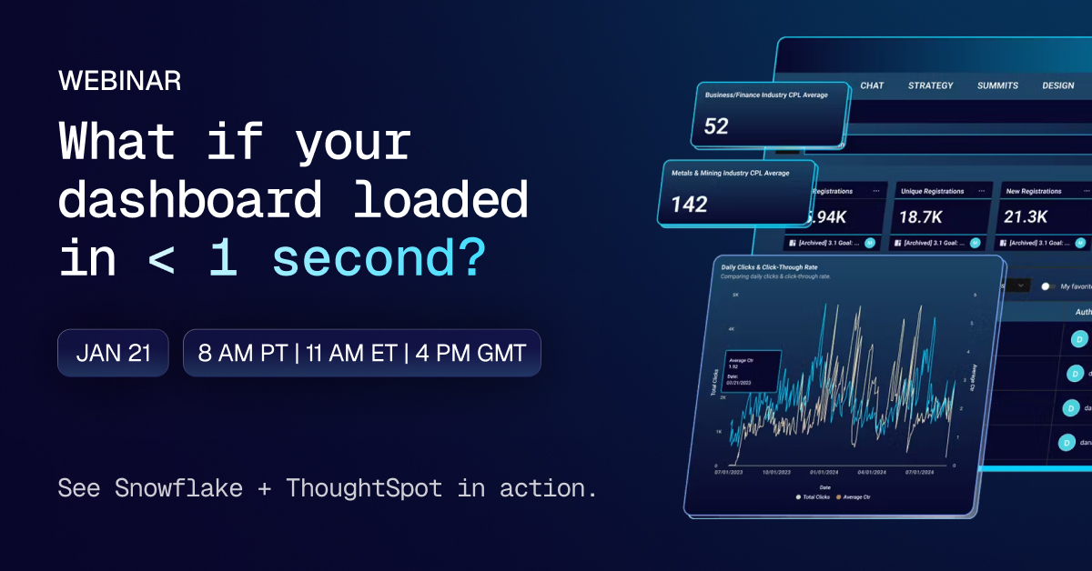 Sub-Second Insights at Enterprise Scale with ThoughtSpot and Snowflake Interactive Analytics
