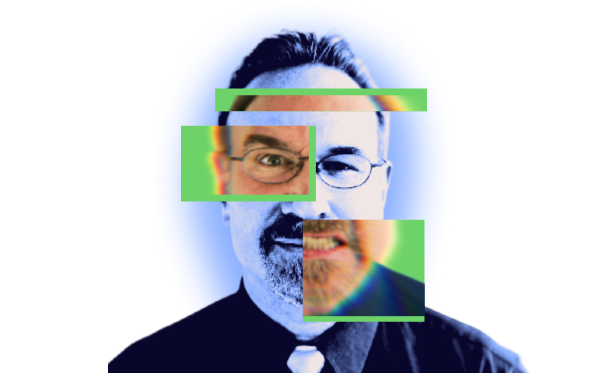 Man showing analytics glitch