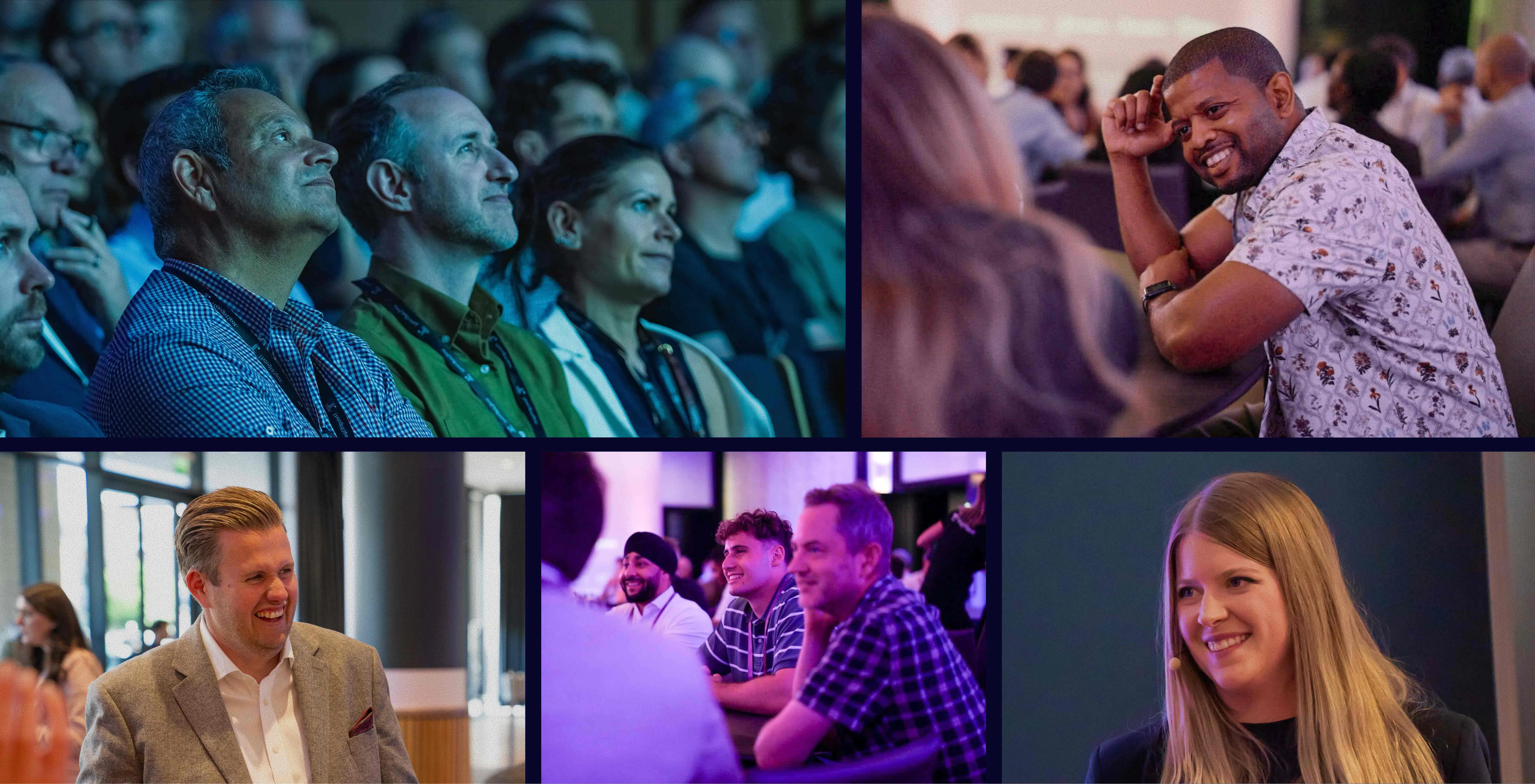Attendees, speakers, and networking at Embed London